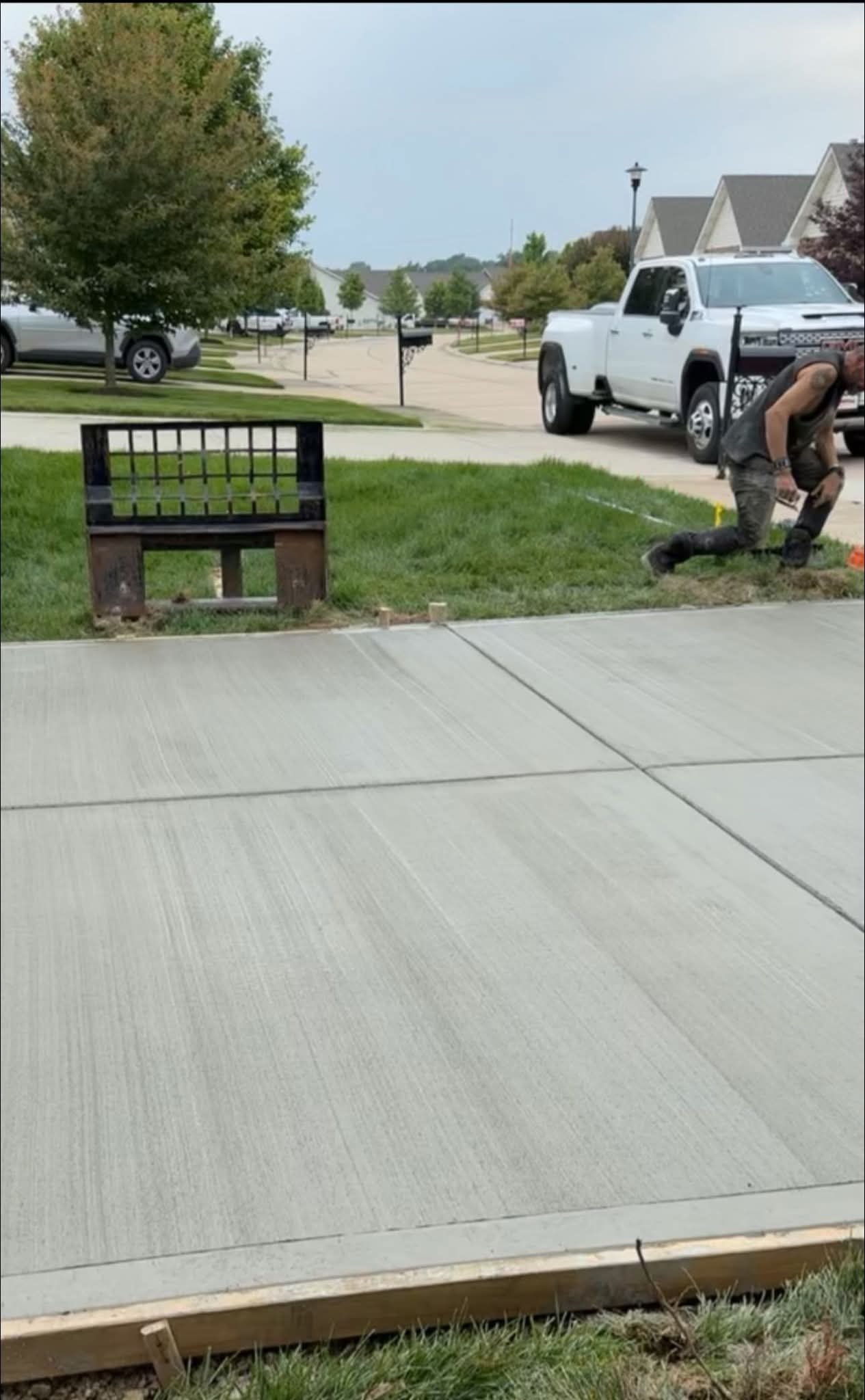 New concrete driveway